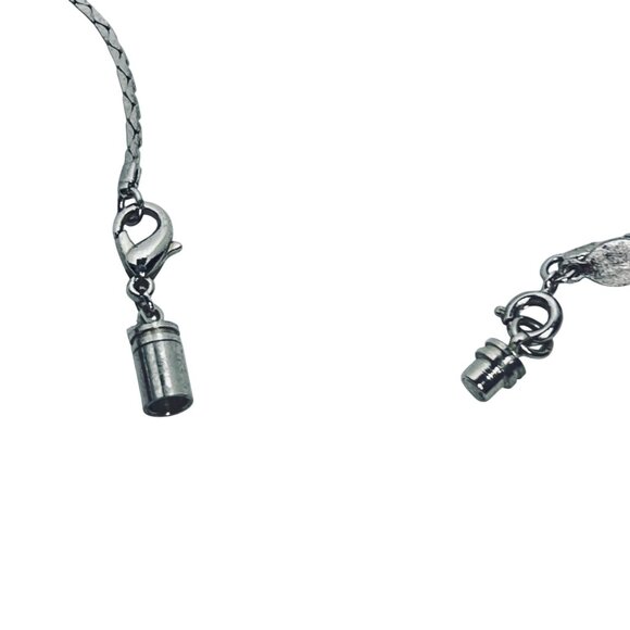 Avon Silver Tone Triangle Link Necklace With Tassel Pendant (5813) - Picture 5 of 5